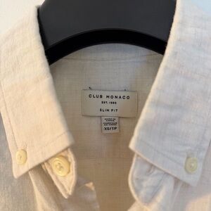 Club Monaco Men's Light Beige Casual Shirt